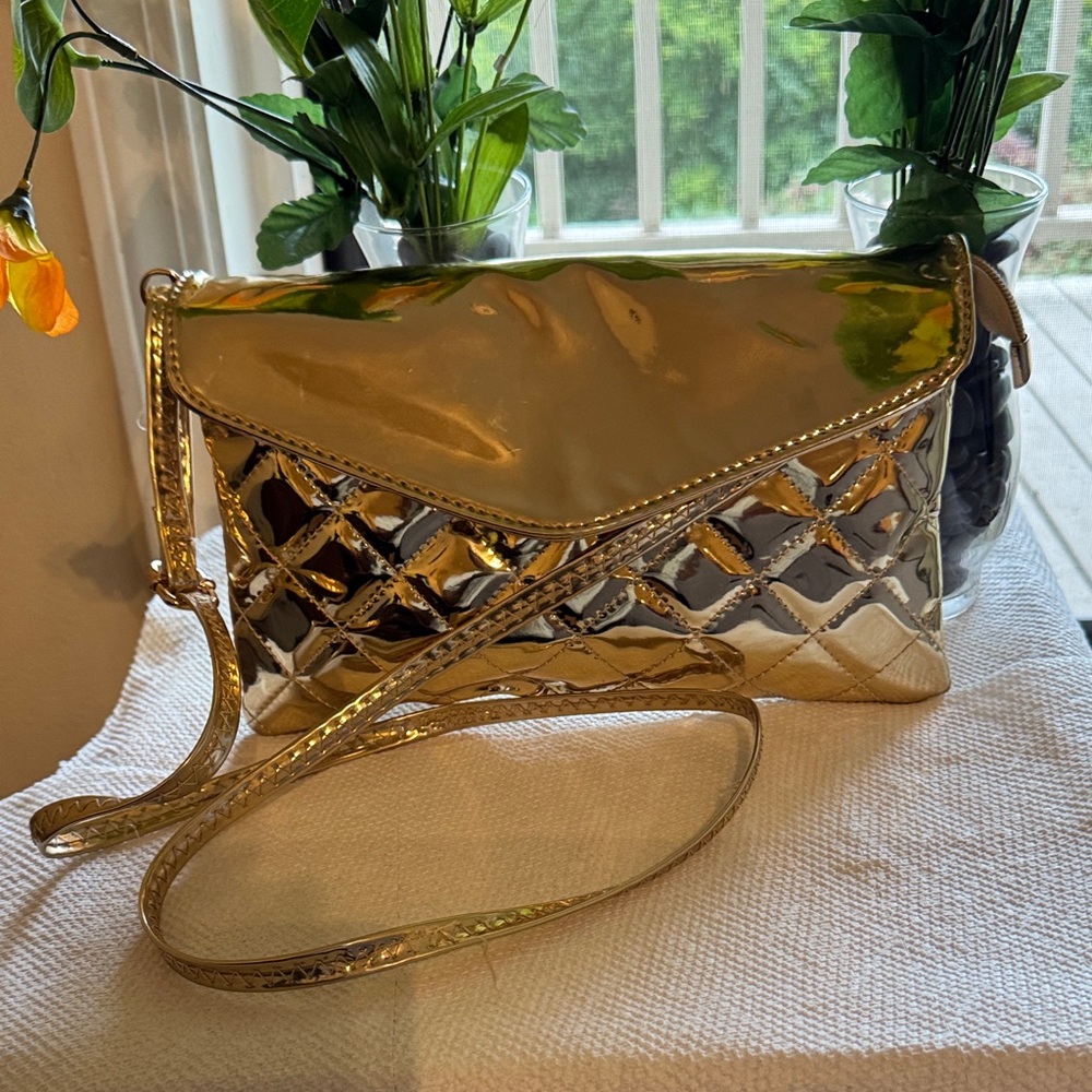 Gold Quilted Women's Bag